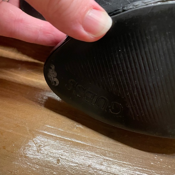 Guess Black High Heels Peek Open Toe Size 6 - Picture 7 of 16